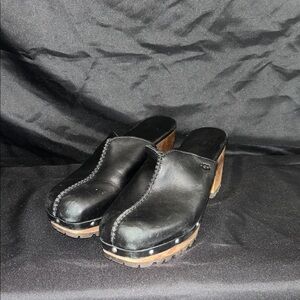 UGG Black Leather Heels